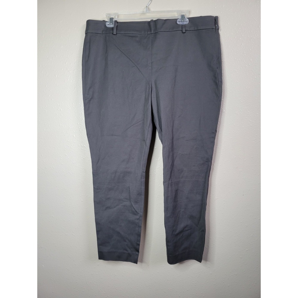 J.‎ Crew Winnie Womens Trouser Pants Stretch Twill Ankle Crop Side Zip Gray Sz16